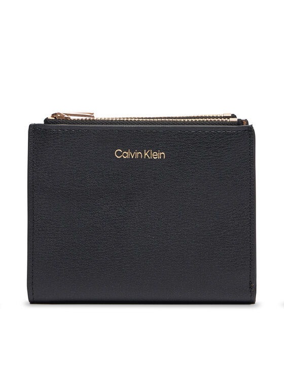 Calvin Klein Portfel Calvin Klein Foil Logo Dbl Zip Cardcase LV04F1135G Czarny