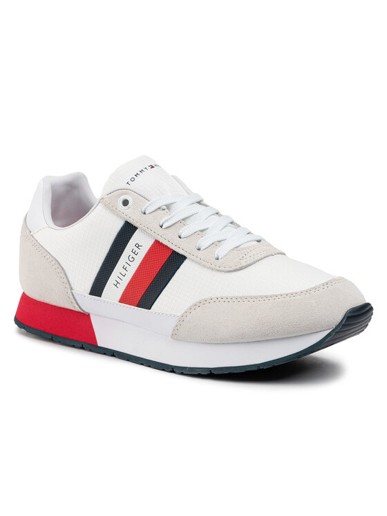 Tommy Hilfiger Сникърси Tommy Hilfiger Corporate Mix Flag Runner FM0FM02601 Бял