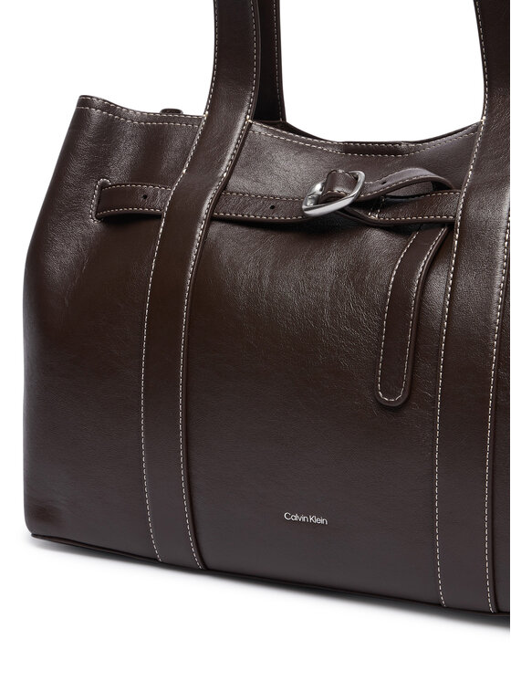 Calvin Klein Torebka Calvin Klein Buckle Medium Work Tote LV04F3549G Brązowy