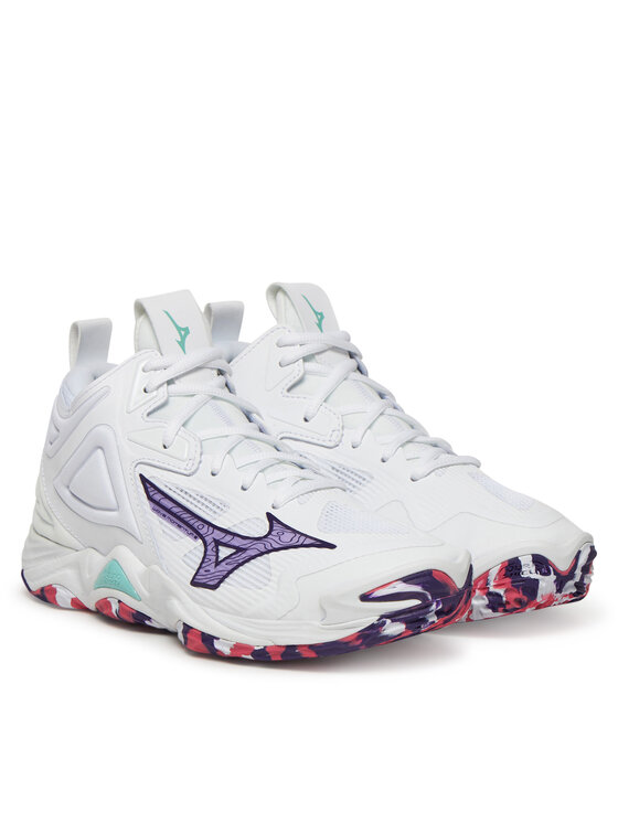 Mizuno Čevlji za športe v zaprtih prostorih Mizuno Wave Momentum 3 Mid V1GC2317 Bela
