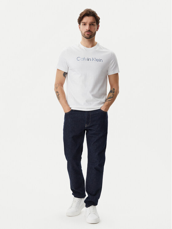 Calvin Klein Calvin Klein Póló Satin Bonded Logo K10K114162 Fehér Regular Fit