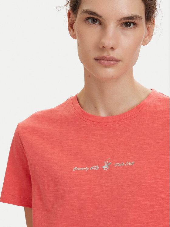 Beverly Hills Polo Club Beverly Hills Polo Club Camiseta P-SS26W-TS6510 Coral Regular Fit
