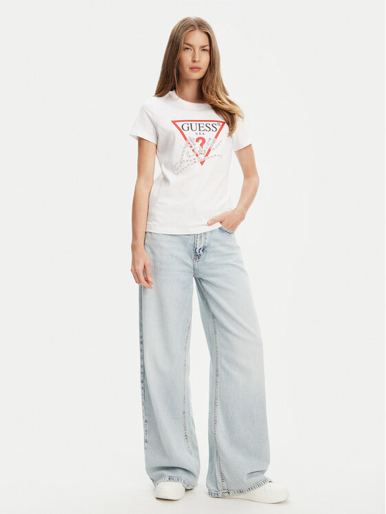 Guess Guess Футболка W5YI40 I3Z14 Білий Regular Fit