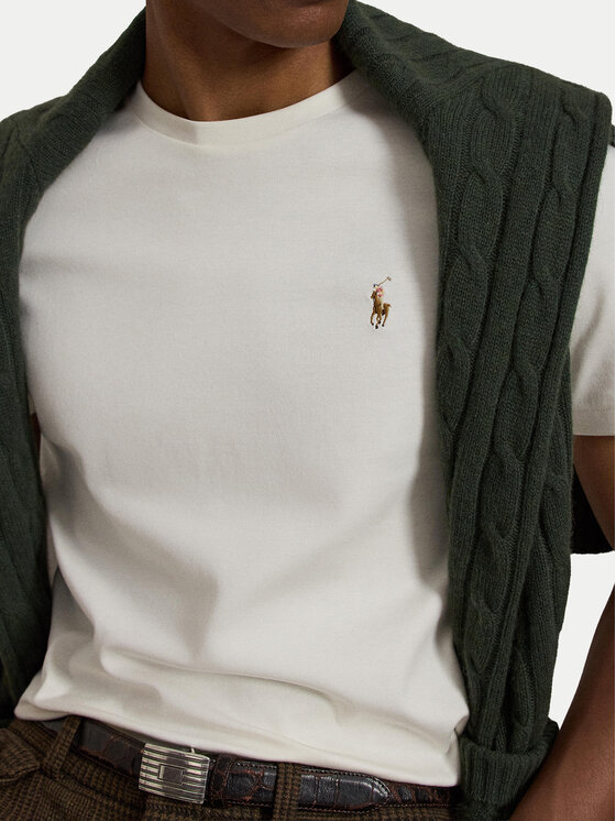Polo Ralph Lauren Polo Ralph Lauren Marškinėliai 710740727094 Écru Custom Slim Fit