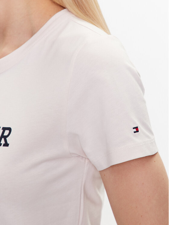 Tommy Hilfiger Tommy Hilfiger Camiseta WW0WW38872 Écru Slim Fit
