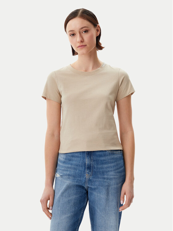Calvin Klein Jeans Calvin Klein Jeans Majica Logo J20J225540 Bež Regular Fit