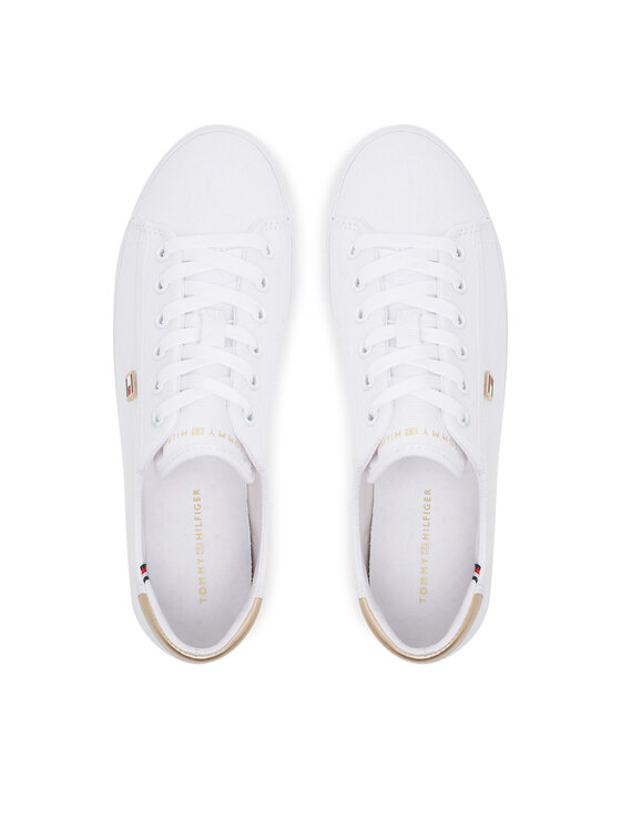 Tommy Hilfiger Sneakersy Tommy Hilfiger Vulc Canvas Lace Up Sneaker FW0FW08647 Biela