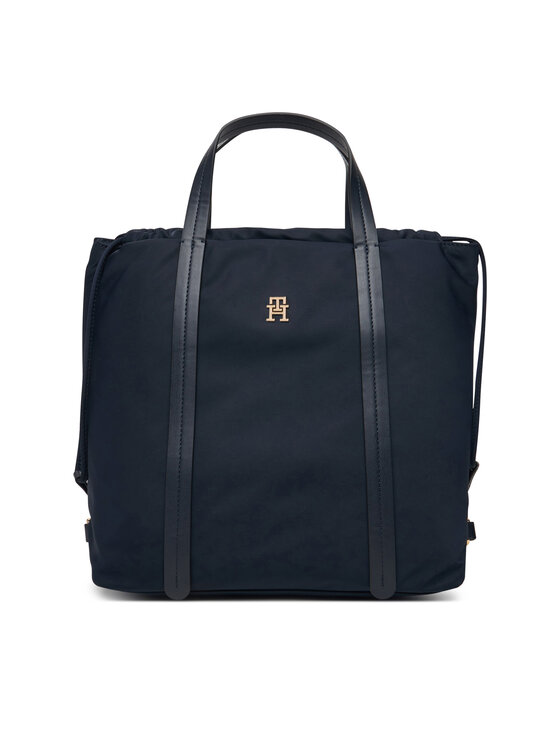 Tommy Hilfiger Ruksak Tommy Hilfiger Th Soft Nylon Tote/Backpack AW0AW19029 Tmavomodrá