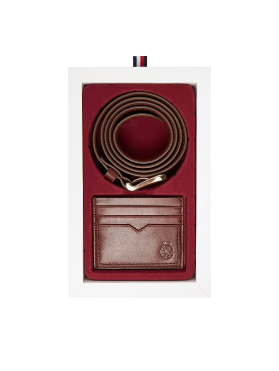 Tommy Hilfiger Set cadou Tommy Hilfiger Th Crest Belt And Cc Holder AM0AM13934 Maro