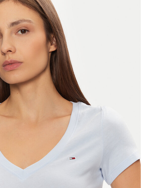 Tommy Jeans Tommy Jeans Majica DW0DW20458 Svetlo modra Slim Fit