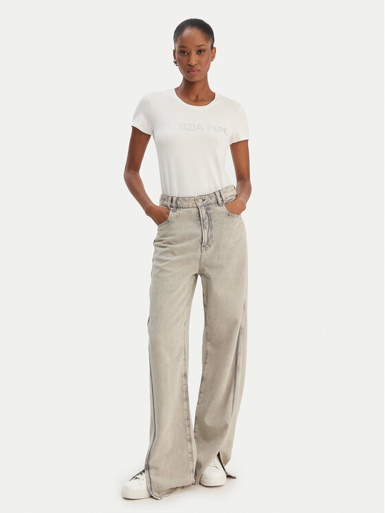 Patrizia Pepe Patrizia Pepe Camiseta CM1419/J013-W146 Blanco Regular Fit