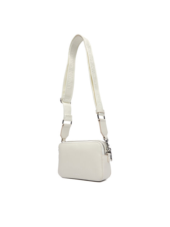 Calvin Klein Torbica Calvin Klein Webbing Double Strap Camera Bag LV04F3165G Bijela