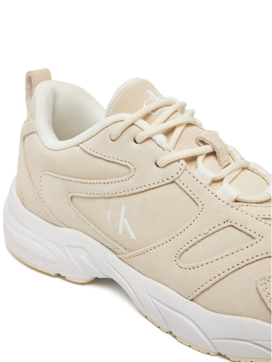 Calvin Klein Jeans Сникърси Calvin Klein Jeans Retro Tennis Low Mg Mix Media Wn YW0YW01639 Екрю