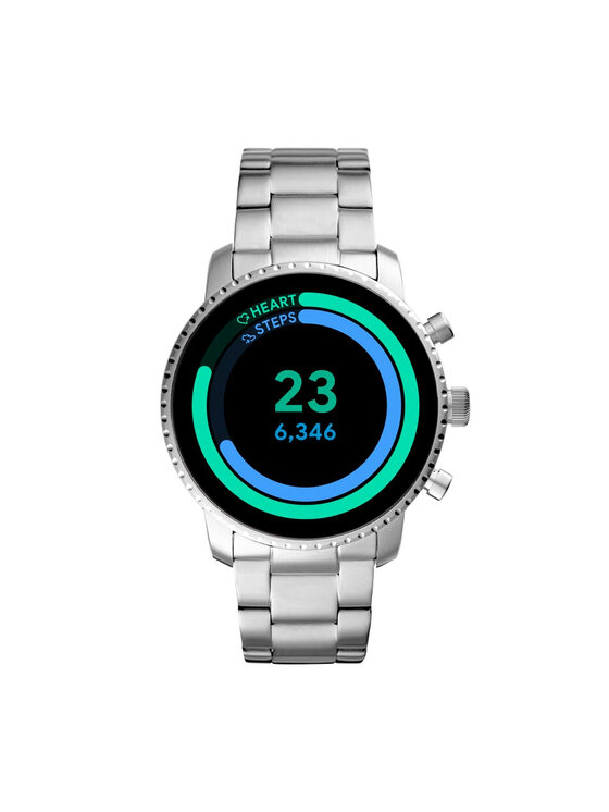 Fossil Chytré hodinky Fossil Explorist Hr FTW4011 Stříbrná