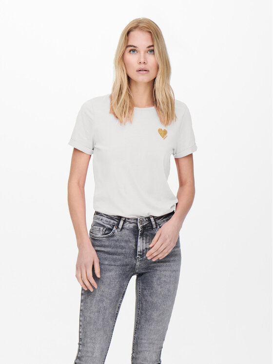 ONLY ONLY Футболка Kita 15244714 Білий Regular Fit