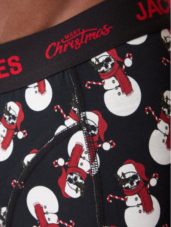 Jack & Jones Jack & Jones Набір боксерські шорти та шкарпетки Snow Skulls Giftbox 12285138 Чорний