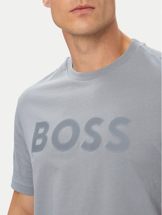 BOSS BOSS Camiseta Structure Logo 50566883 Gris Regular Fit