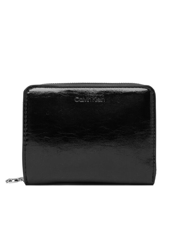 Calvin Klein Cartera Calvin Klein Ck Metallic Flap Zip Around LV04F1103G Negro
