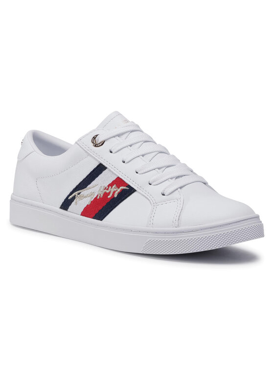 Tommy Hilfiger Superge Tommy Hilfiger Signature Cupsole Sneaker FW0FW05224 Bela