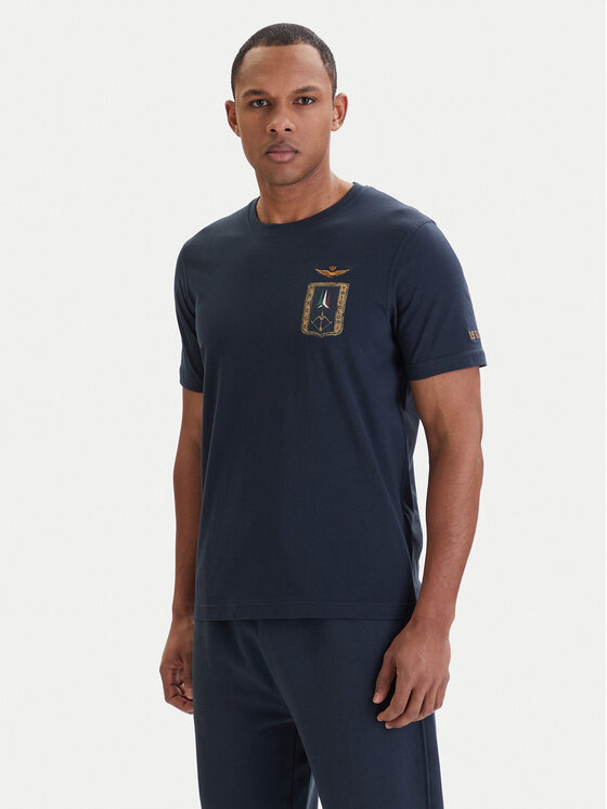 Aeronautica Militare Aeronautica Militare Camiseta 261TS2534UJ00641 Azul marino Regular Fit