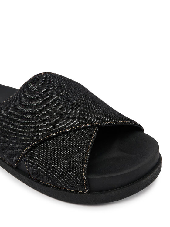 Tommy Jeans Klapki Tommy Jeans Tjw Comfort Slides Washed Denim EN0EN02898 Czarny