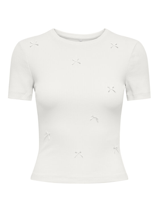 ONLY ONLY Camiseta Femke 15369336 Crema Slim Fit