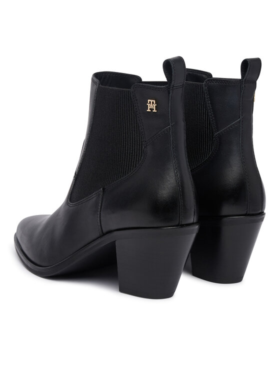 Tommy Hilfiger Botines Tommy Hilfiger Leather Western Chelsea Boot FW0FW09582 Negro