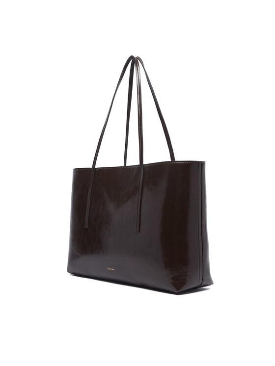 Calvin Klein Soma Calvin Klein Foil Logo Glossy Tote W/ Pouch LV04F3537G Brūns