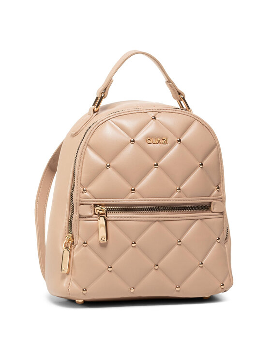 Quazi Beige Backpack Buy Quazi @ CCC Textured Flap Backpack With Scarf In Beige  main image 3
