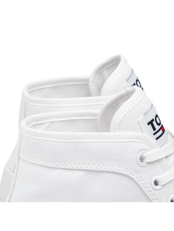 Tommy Jeans Sneakersy Tommy Jeans Mid Flatform Vulc EN0EN01414 Bílá