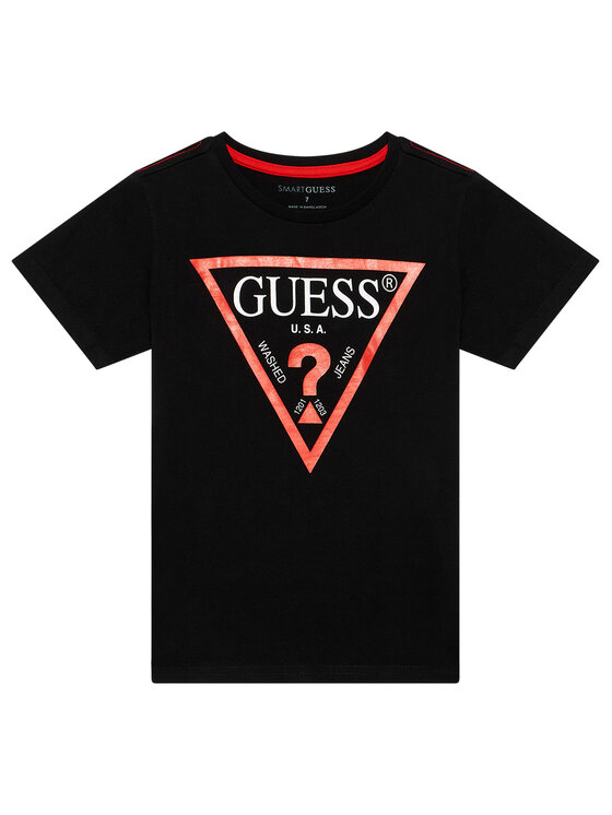 Guess Guess Футболка N73I55 K8HM0 Чорний Regular Fit