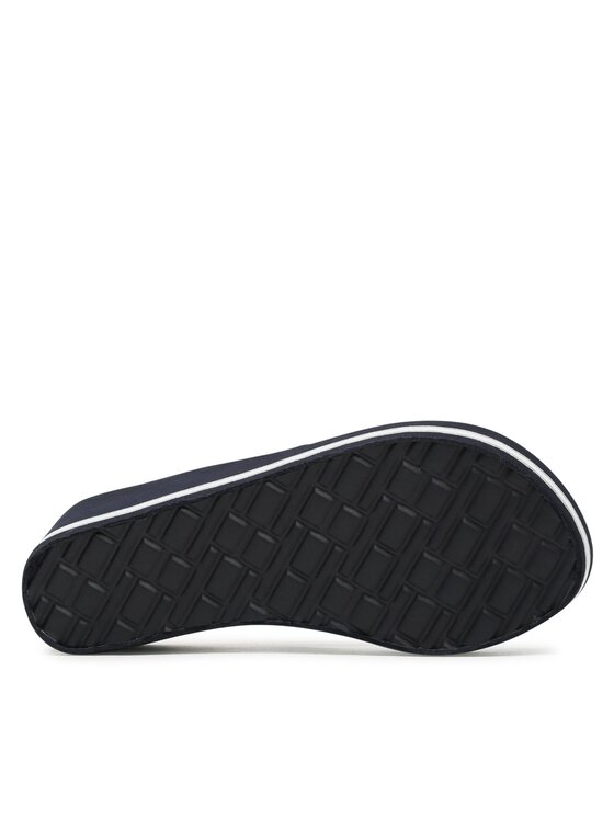 Tommy Hilfiger Джапанки Tommy Hilfiger Webbing H Wedge Sandal FW0FW07149 Тъмносин