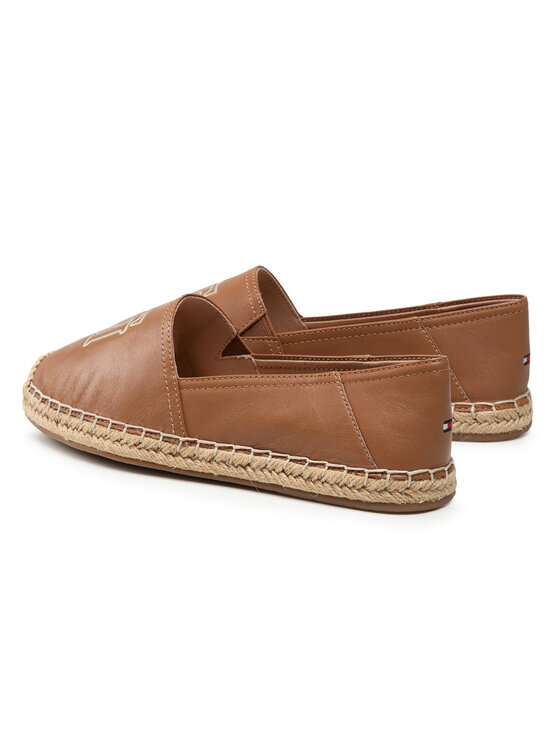 Tommy Hilfiger Еспадрили Tommy Hilfiger Feminine Leather Espadrille FW0FW05653 Кафяв