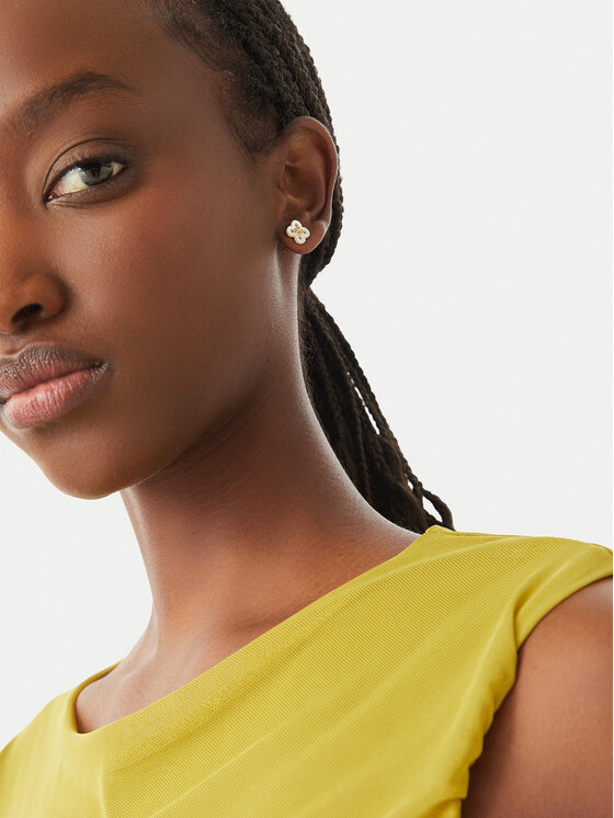 Tory Burch Сережки Tory Burch Clover Stud Earring 184411 Золотий