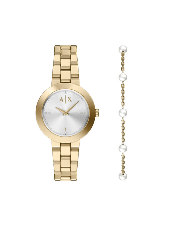 Armani Exchange Комплект часовник и гривна Armani Exchange Jackie  AX7185SET Златист