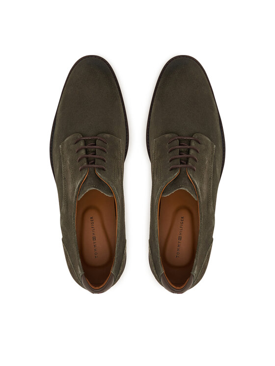 Tommy Hilfiger Pantofi Tommy Hilfiger Corporate Dressy Suede Shoe FM0FM05969 Verde