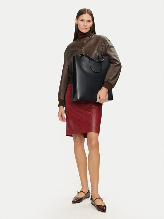 Calvin Klein Torebka Calvin Klein Line Lthr Ns Tote 43 LV04F3000G Czarny