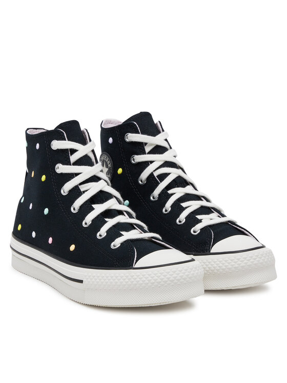 Converse Kedas Converse Chuck Taylor All Star Lift Polka Dots Platform A12608C Melns