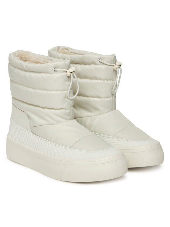 Calvin Klein Škornji za sneg Calvin Klein Vulc Flatf Snowboot Nylon Mix Mg YW0YW01977 Bela