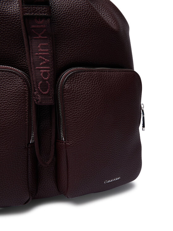 Calvin Klein Zaino Calvin Klein Weebbing Strap Flap Backpack LV04F3645G Bordeaux