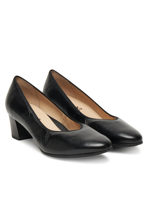 CAPRICE Décolleté Donna 9-22301-43 | Pelle Scamosciata Nera, Tacco Comodo Con Tecnologia Antishock E Memotion, 41 EU