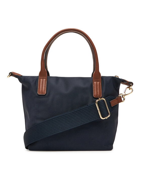 Tommy Hilfiger Rankinė Tommy Hilfiger Popette Mini Tote AW0AW17709 Tamsiai mėlyna