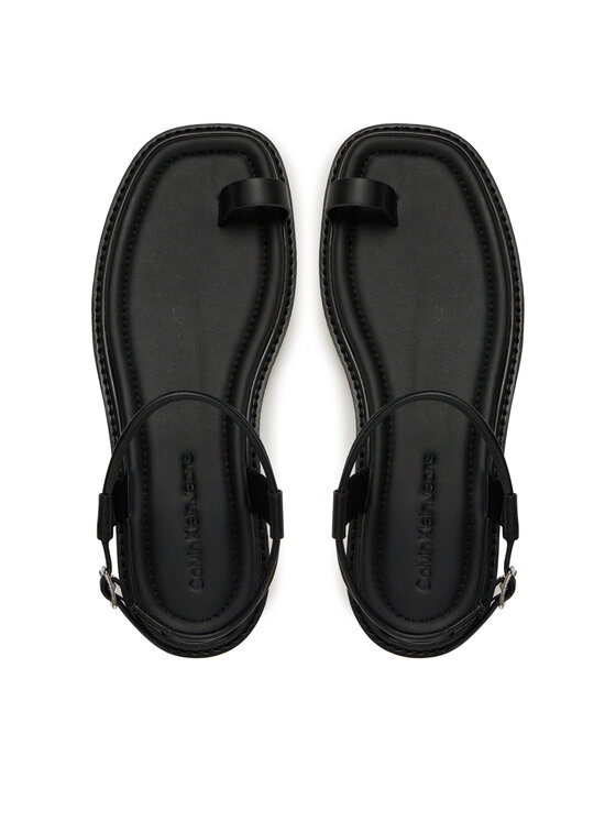 Calvin Klein Jeans Sandalias Calvin Klein Jeans Rope Toe Post Sandal Lth Mg YW0YW01893 Negro