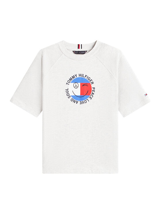 Tommy Hilfiger Tommy Hilfiger Camiseta Smiley Flag KB0KB10269 Gris Regular Fit