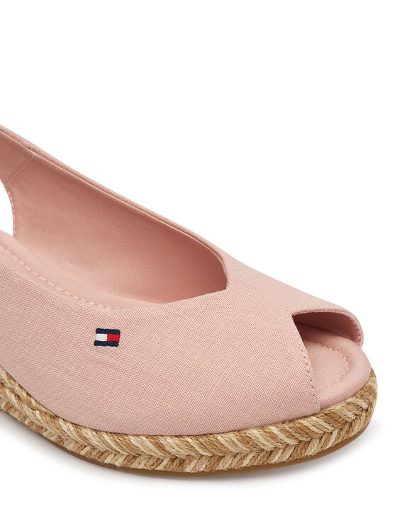 Tommy Hilfiger Espadryle Tommy Hilfiger Mid Wedge Espad Slingback Speck FW0FW09472 Różowy