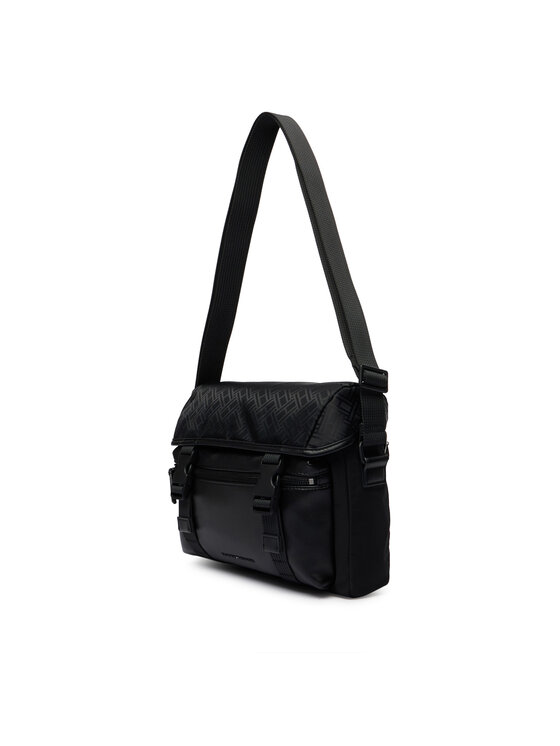Tommy Hilfiger Crossover torbica Tommy Hilfiger Th Nylon Jacquard Satchel AM0AM14404 Crna