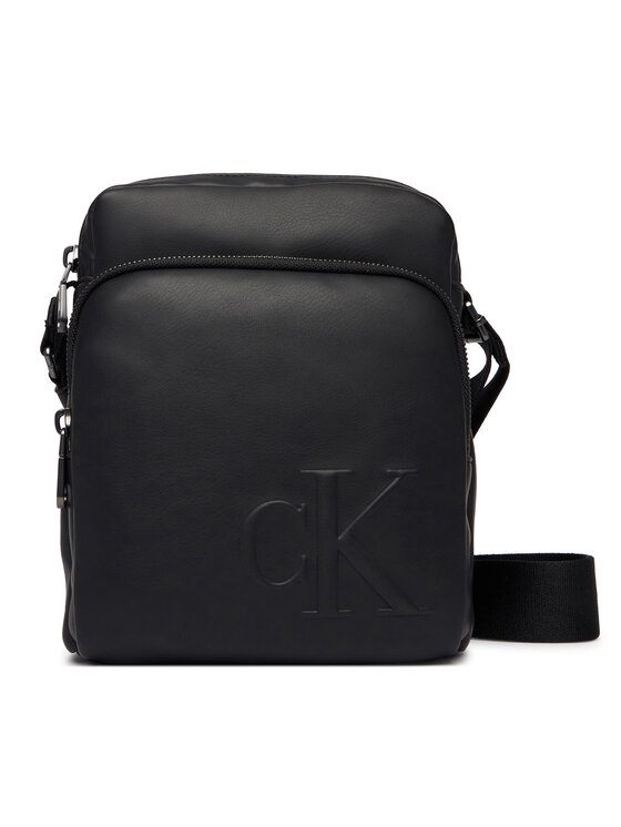 Calvin Klein Geantă crossover Calvin Klein Bold Ck Pocket Reporter LV04D3368G Negru