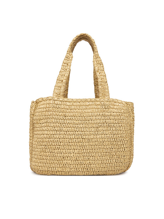 Calvin Klein Torbica Calvin Klein Bold Ck Raffia Medium Tote LV04F3447G Bež