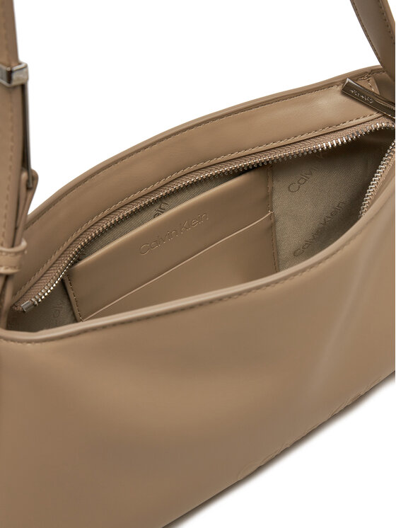 Calvin Klein Geantă Calvin Klein Embossed Logo Shoulder Bag K60K612550 Bej