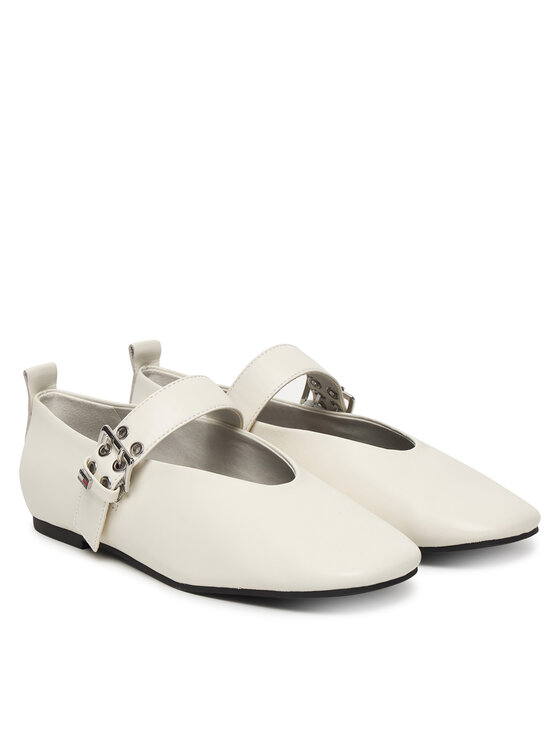 Tommy Jeans Baleriny Tommy Jeans Tjw Ballerina Buckle EN0EN03019 Biały
